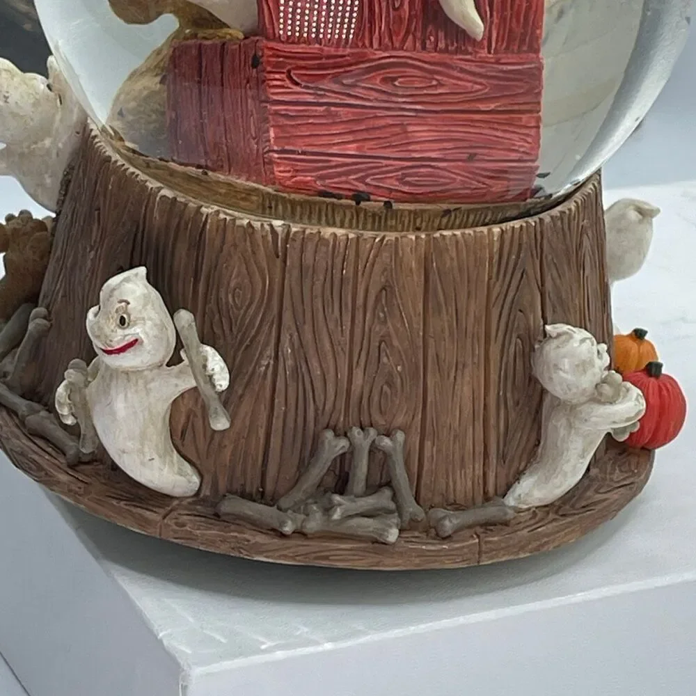 Halloween musical bat snow globe ghosts dogs cats